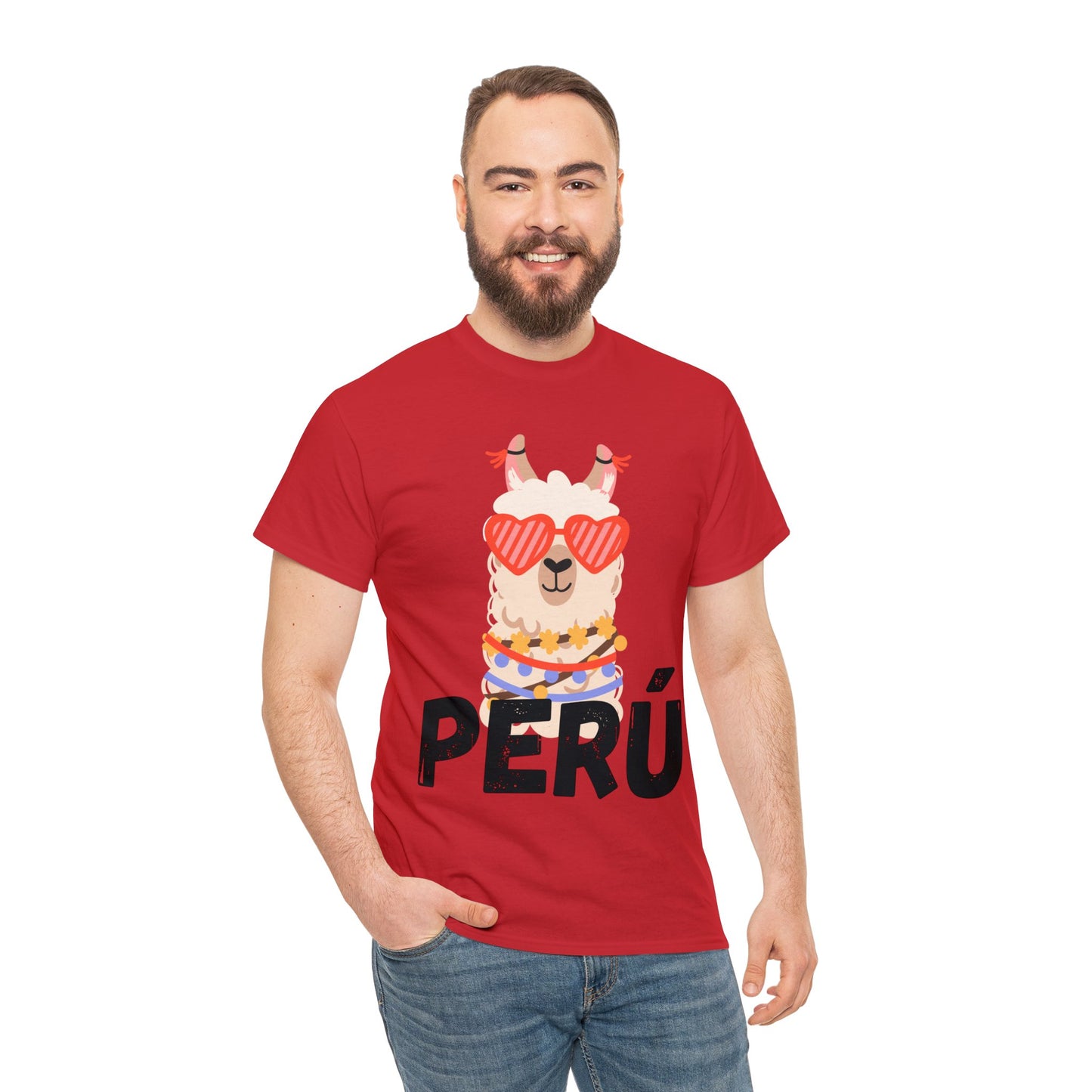 Peruvian Unisex T-Shirt "Llama Elegance"