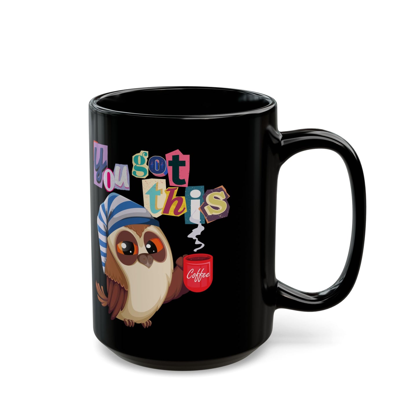 Best Black Coffee Mug with Sleepy Owl's Wake-Up Call: Midnight Motivator