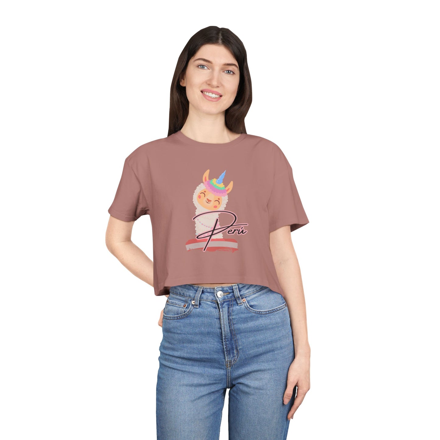 Best Peru Llama Unicorn Crop Top | Peruvian Gift USA