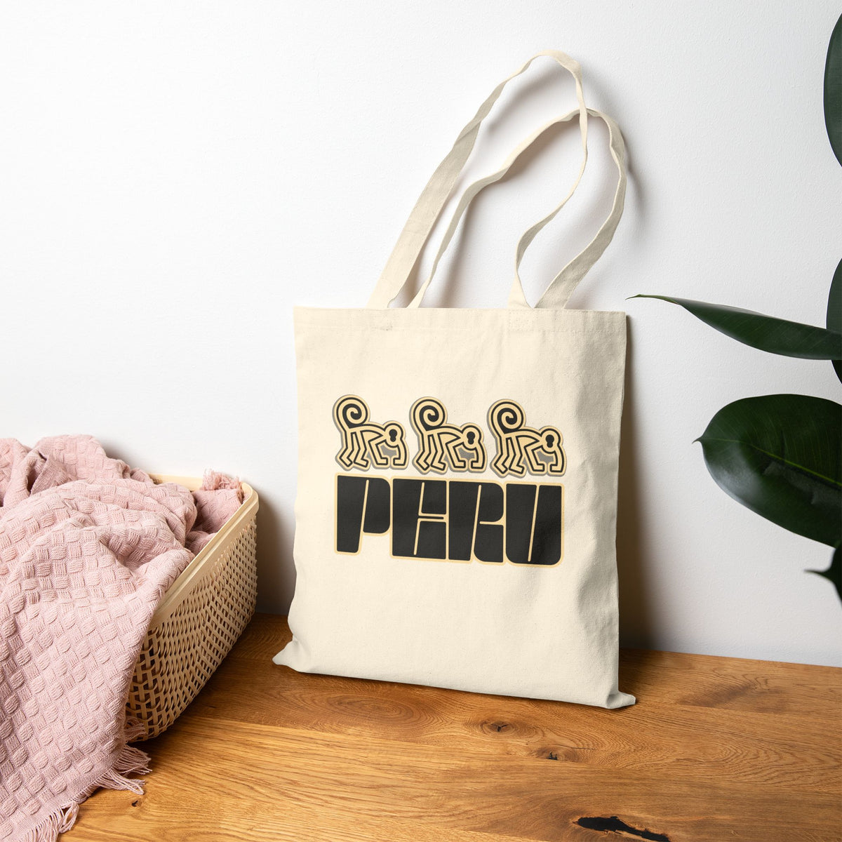 Best Peru Nazca Monkey Canvas Tote Bag