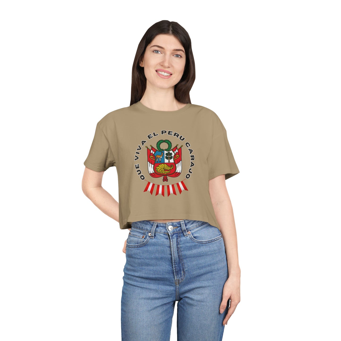 Best Que Viva El Peru Carajo Crop Top | Peruvian Gift USA