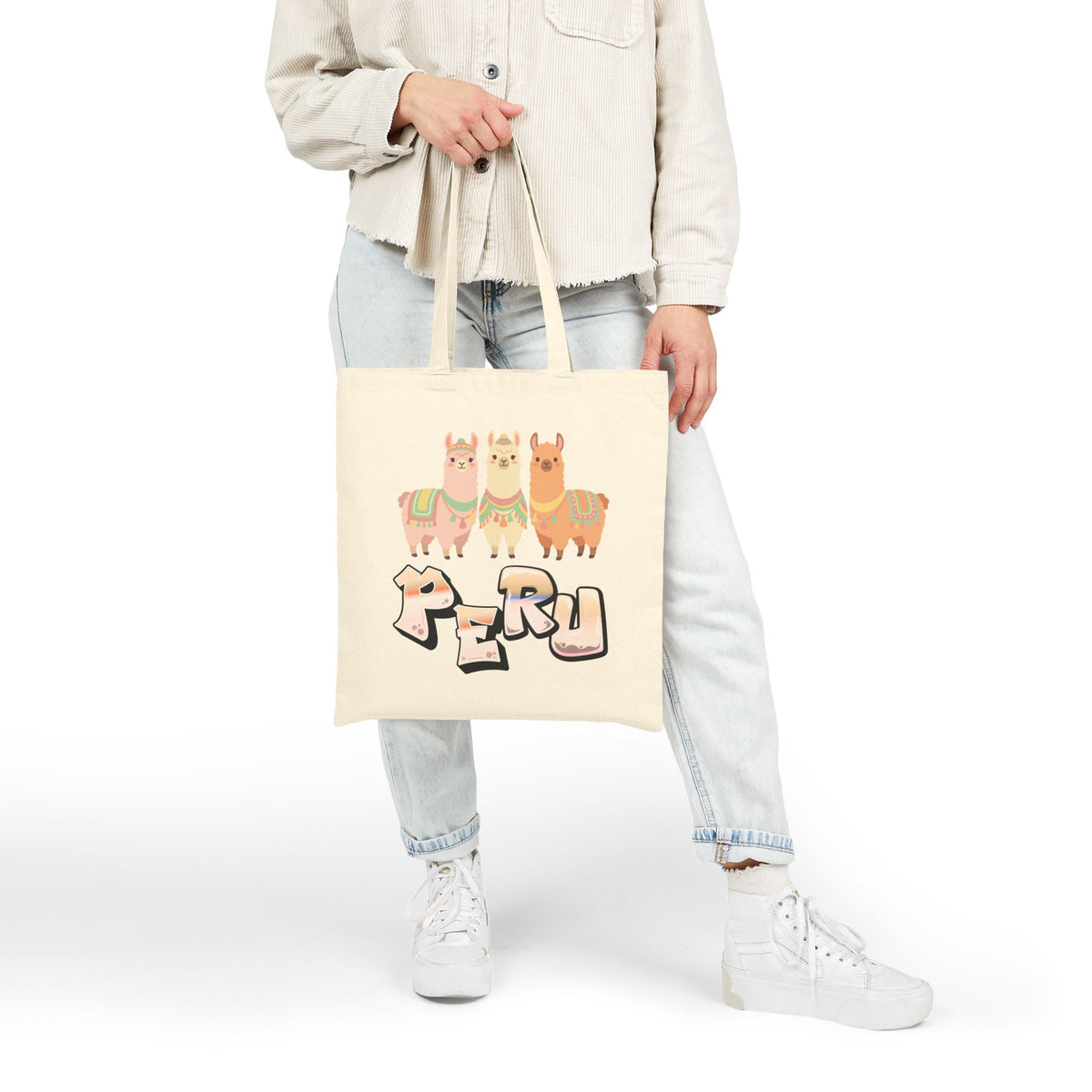 Best Peru Three Llamas Canvas Tote Bag