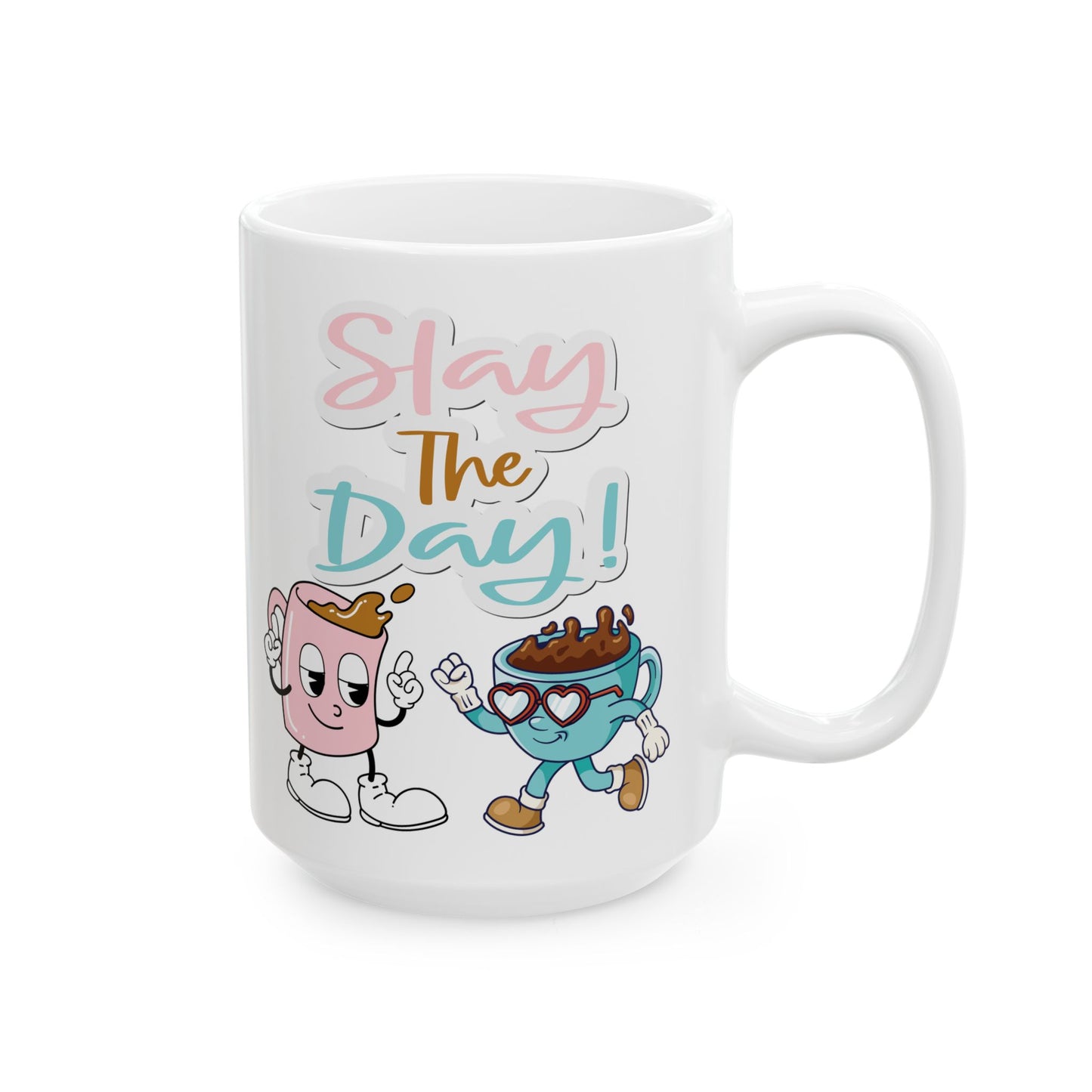 Best White 'Slay the Day' Coffee Mug for Clear-Minded Achievers