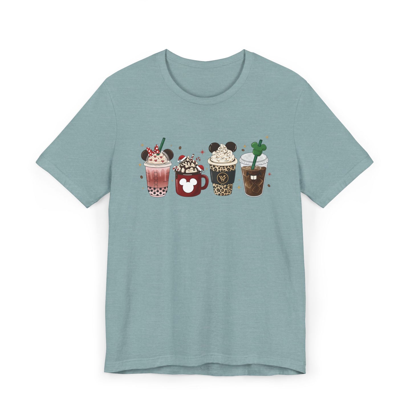🎀☕ Cute Holiday Coffee Cups T-Shirt USA | Coffee Lovers Tee