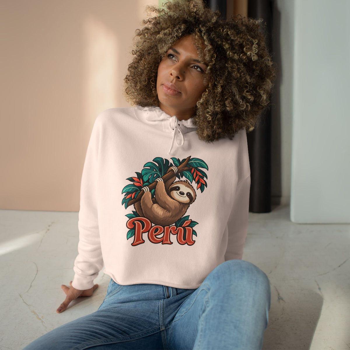 Best Peru Sloth Crop Hoodie - Cute Amazon Perezoso Gift