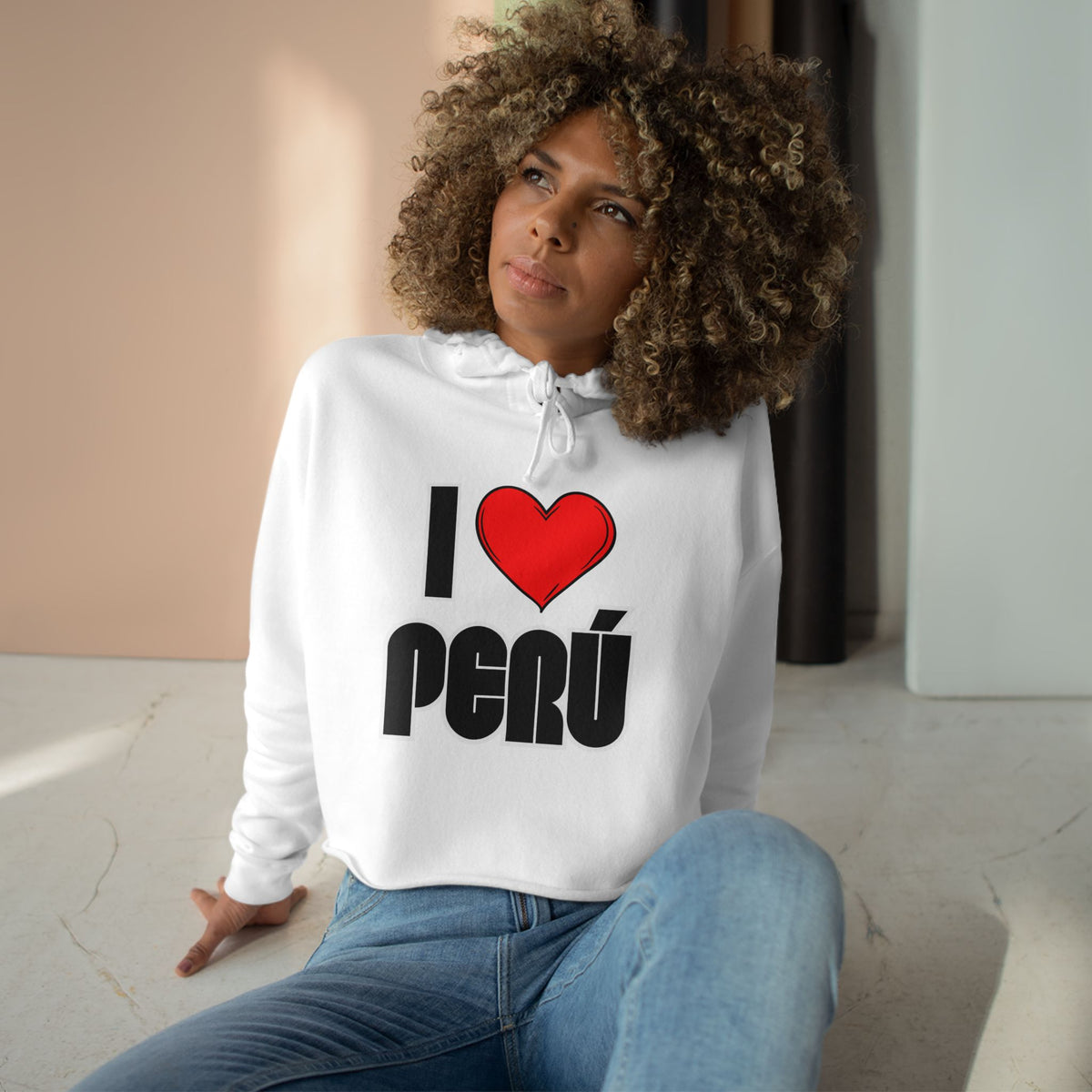 Best I Love Peru Crop Hoodie - Cute Peruvian Pride Gift