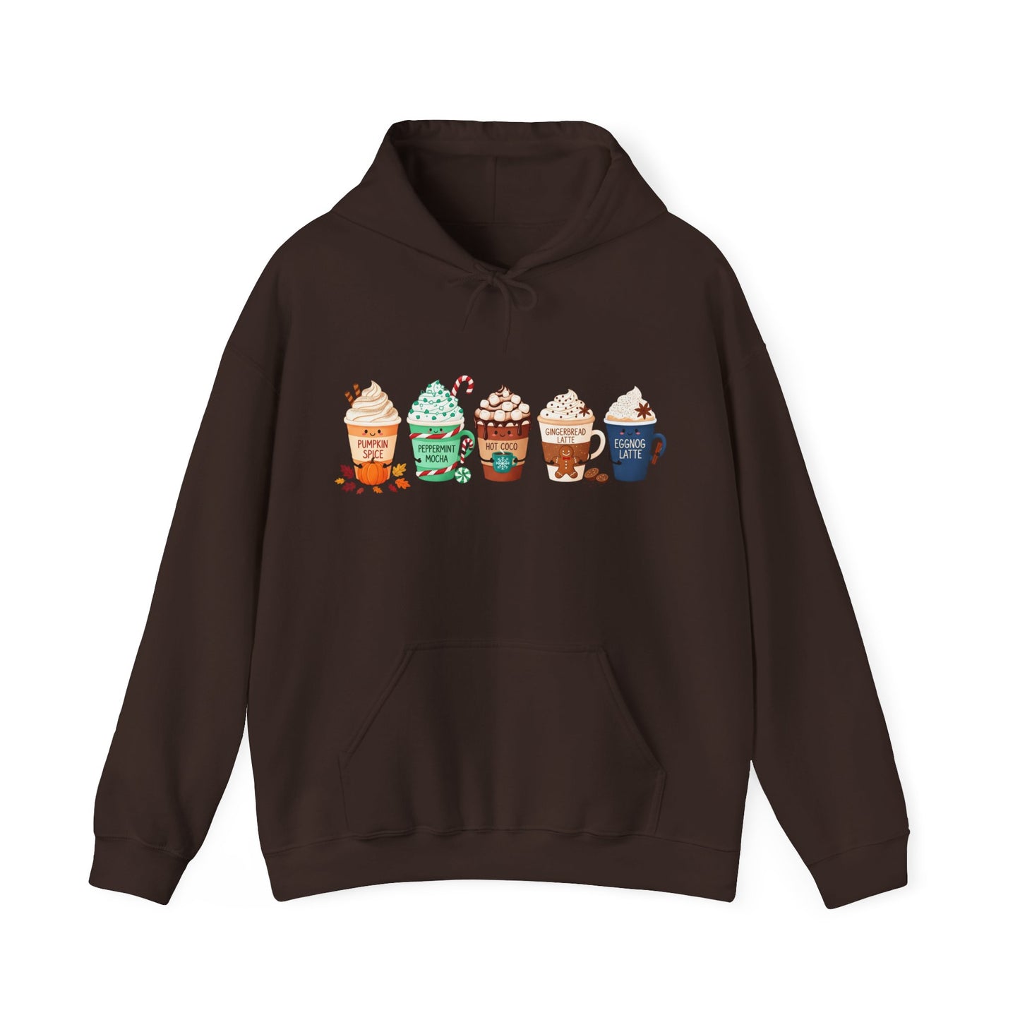 Seasonal Coffee Favorites Hoodie USA 🎃🎄☕ – Unisex Holiday Hoodie for Coffee Lovers