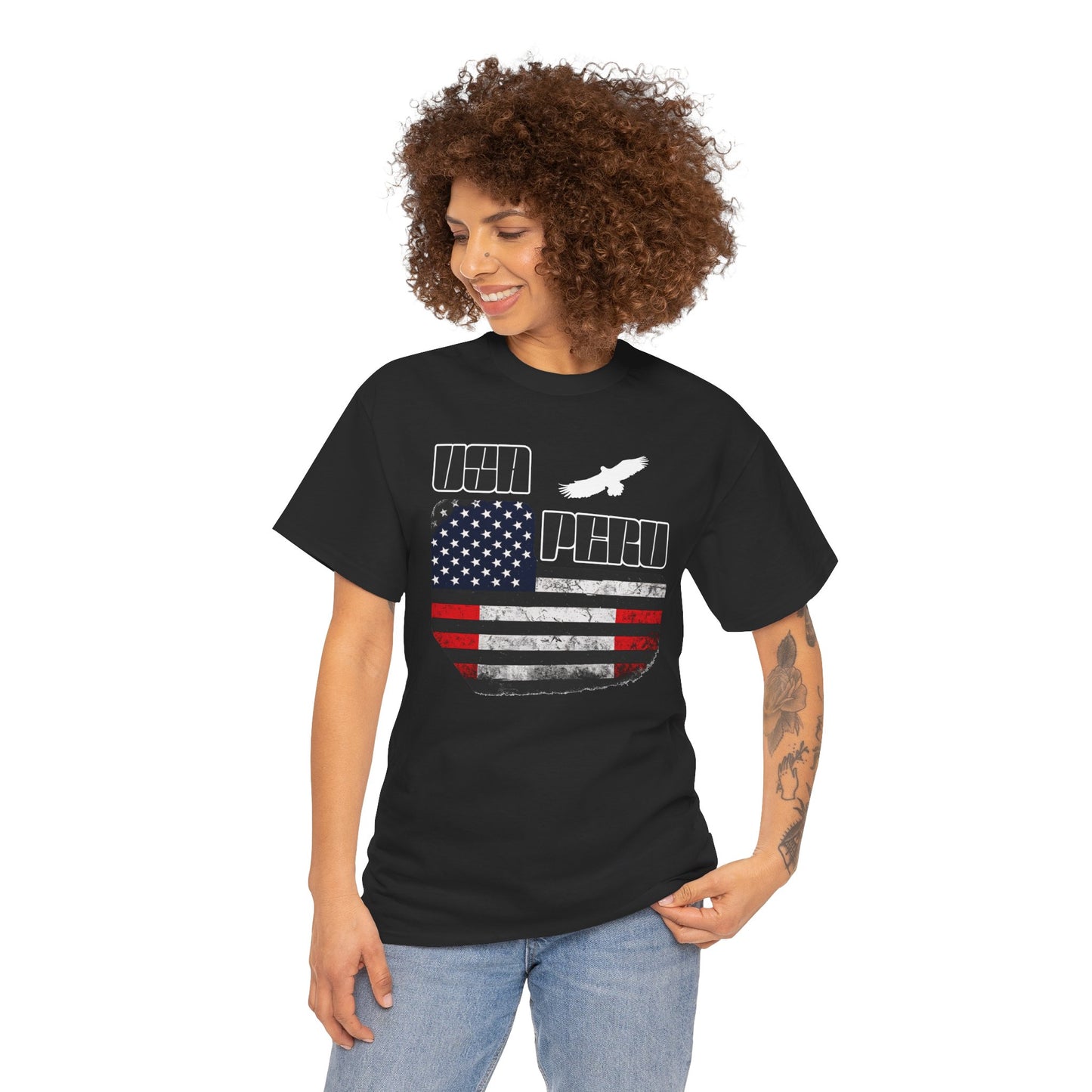 Best USA Peru Flag T-Shirt - Peruvian American Tee
