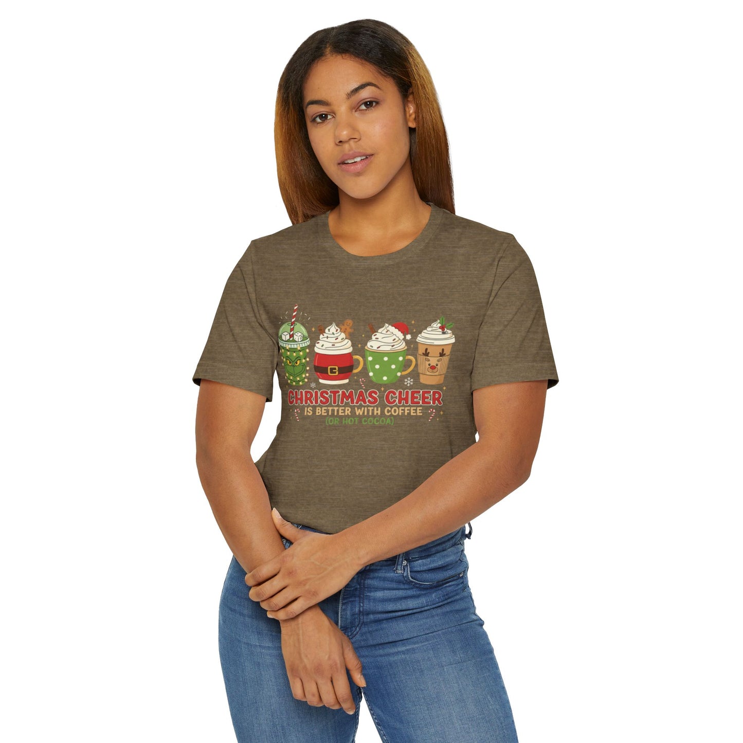 🎄☕ Christmas Cheer Coffee T-Shirt USA | Holiday Coffee & Cocoa Tee