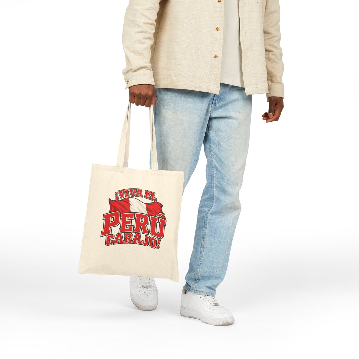 Best Viva el Perú Carajo Tote Bag - Peru Flag Canvas Gift