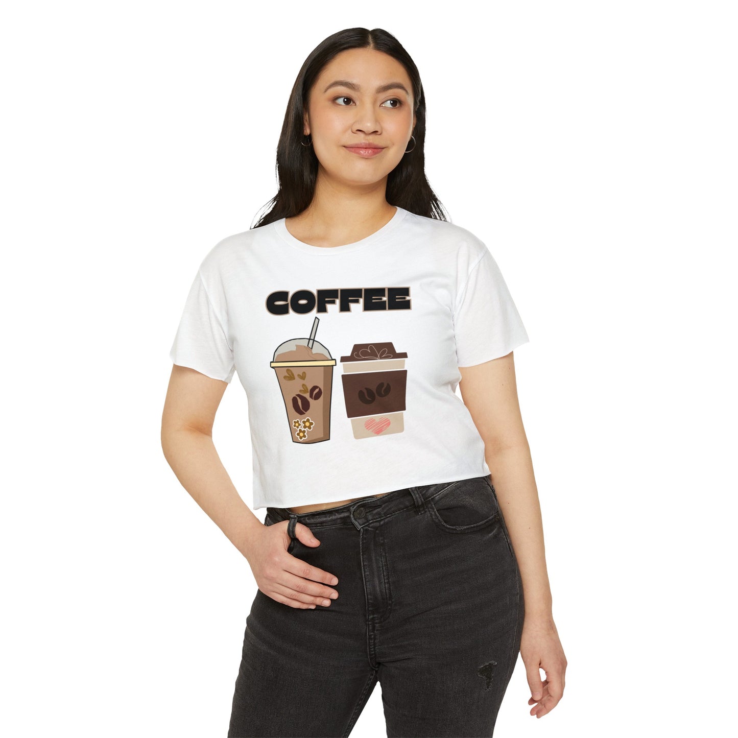 Best Coffee Cropped T-Shirt for Coffee-Loving Girls "Coffee"