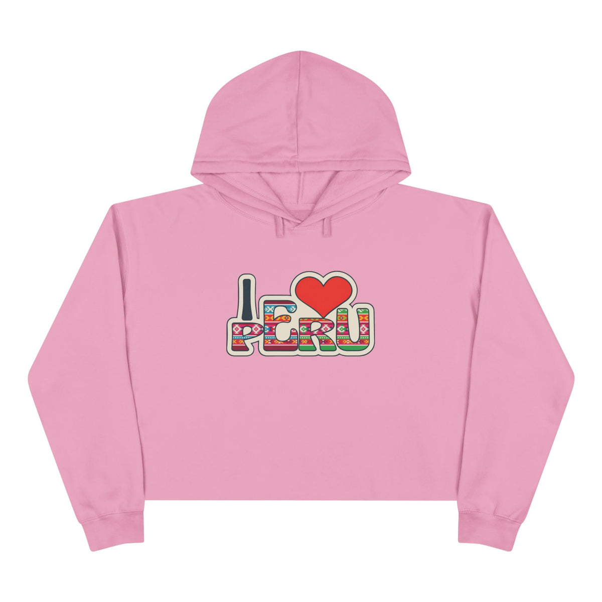 Best Andean Textile Peru Crop Hoodie - I Love Peru Gift