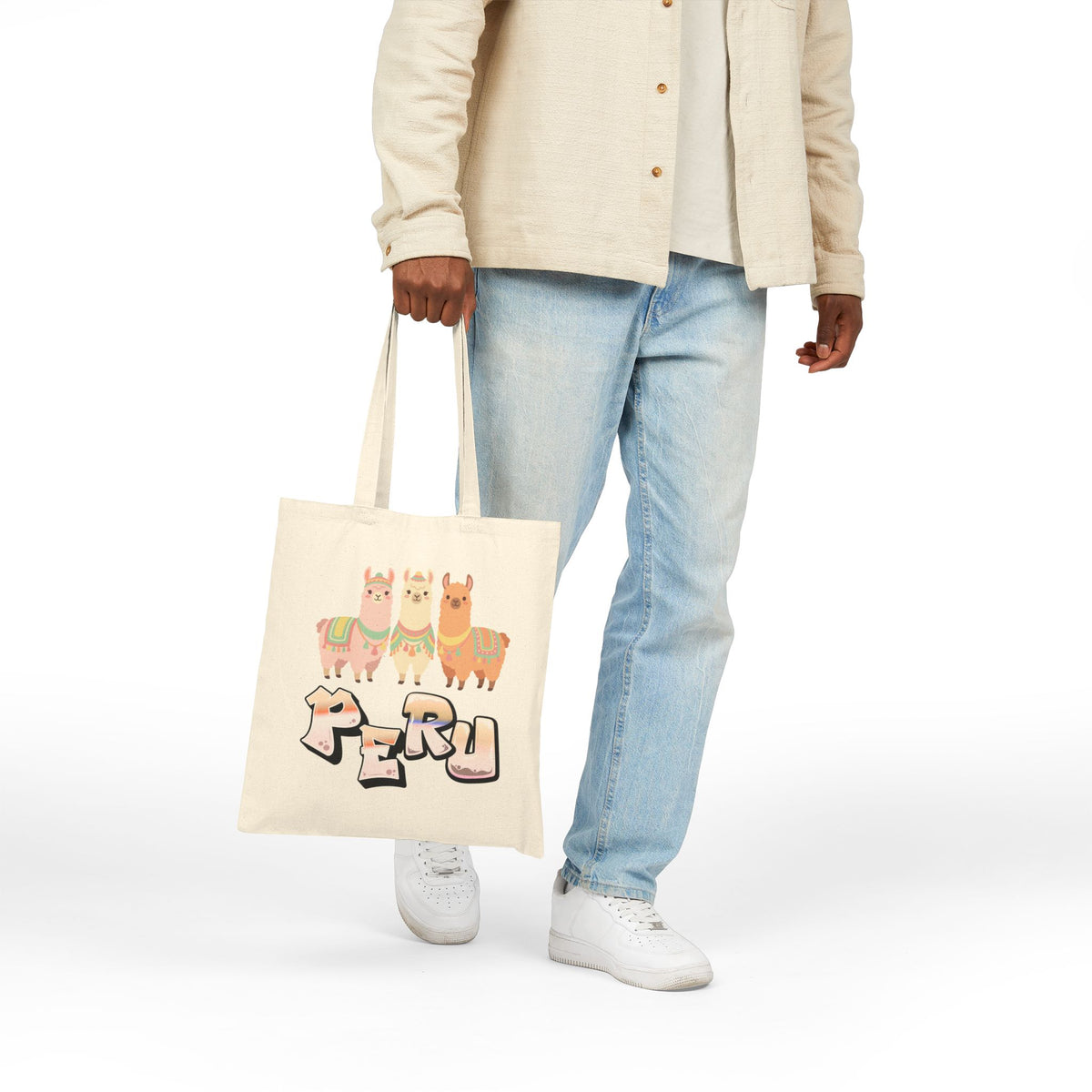 Best Peru Three Llamas Canvas Tote Bag