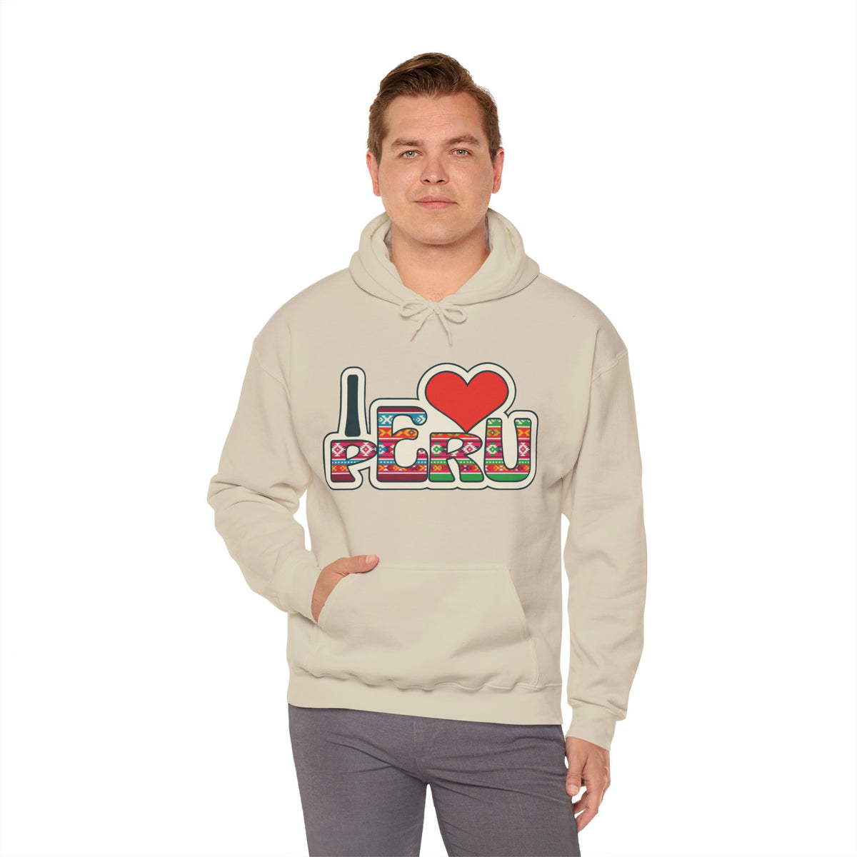 Best I Love Peru Hoodie - Colorful Andean Textile Gift