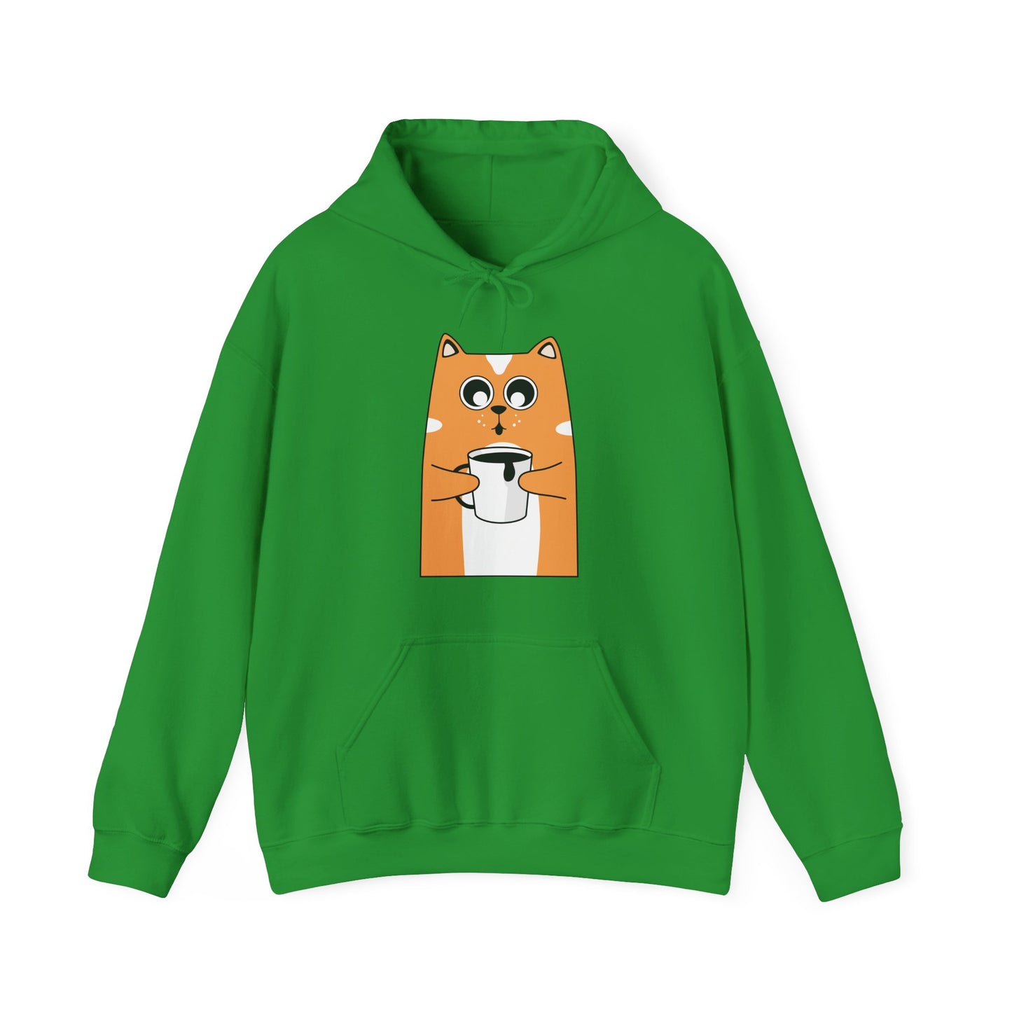 Coffee Cat Hug Hoodie (Unisex) – Cute Orange Cat with Coffee Cup Graphic Hoodie (USA Only)