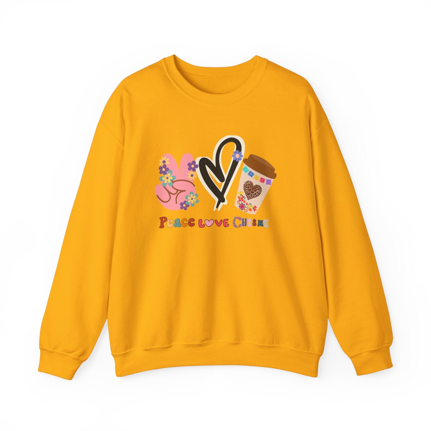 Best Unisex Coffee Sweatshirt That Spreads Peace, Love & Coffee (Chisme) Vibes: Brew & Harmony