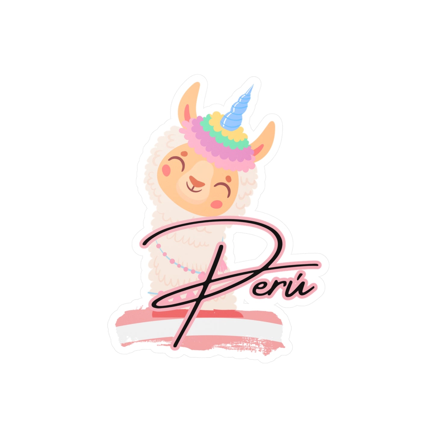 Best Peru Unicorn Llama Sticker USA Waterproof Vinyl Decal