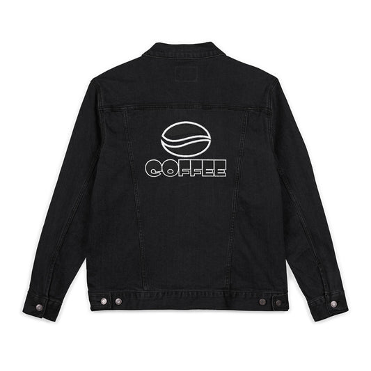 Bold Coffee Logo Denim Jacket – Unisex Embroidered Style (USA Only)