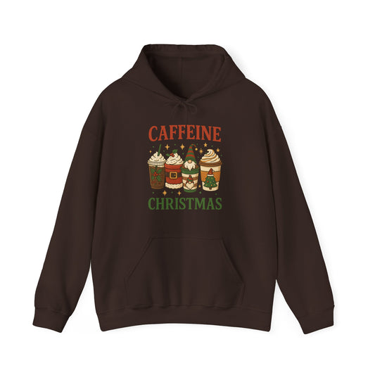 Caffeine Christmas Hoodie USA 🎅☕ – Unisex Holiday Coffee Hoodie for Coffee Lovers