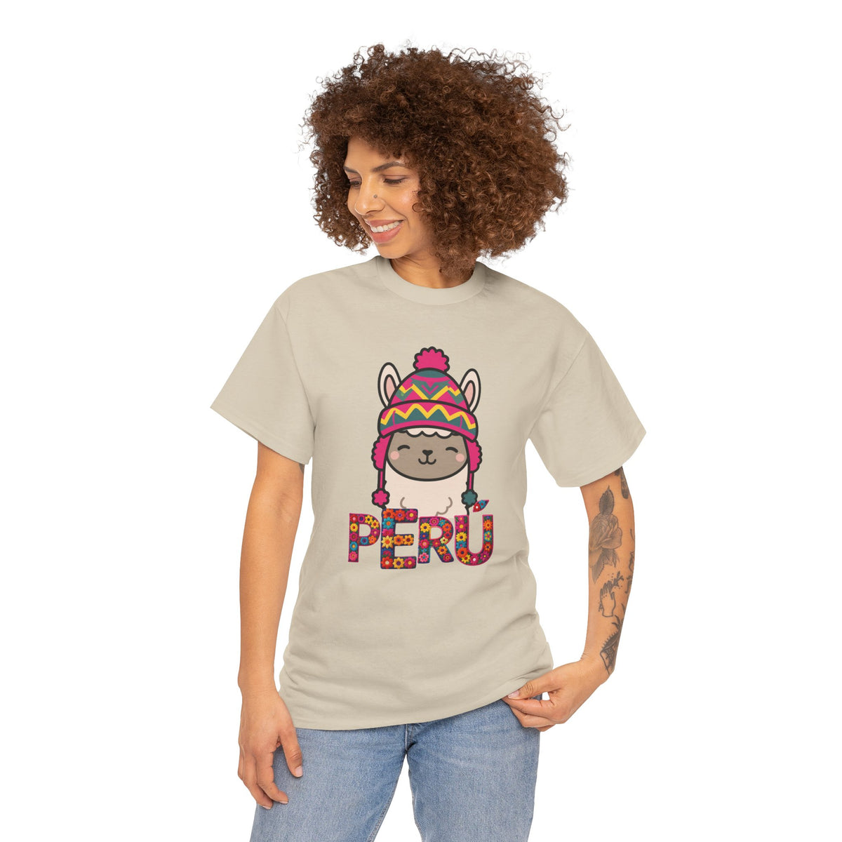 Best Peru Chullo Llama T-Shirt USA Unisex Andean Pride Tee