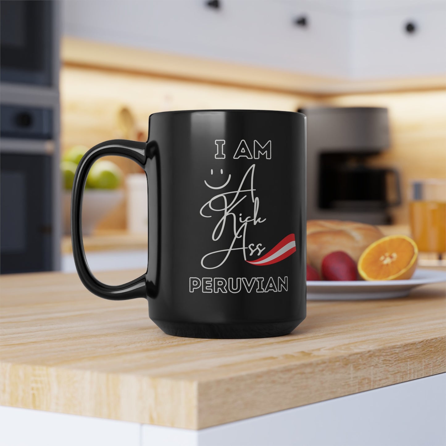 Best Peruvian Coffee Black Mug (11oz, 15oz) "Kick Ass Peruvian"