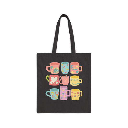 Best coffee Cotton Canvas Tote Bag "Coffee Mugs for Coffee Addicts 1"