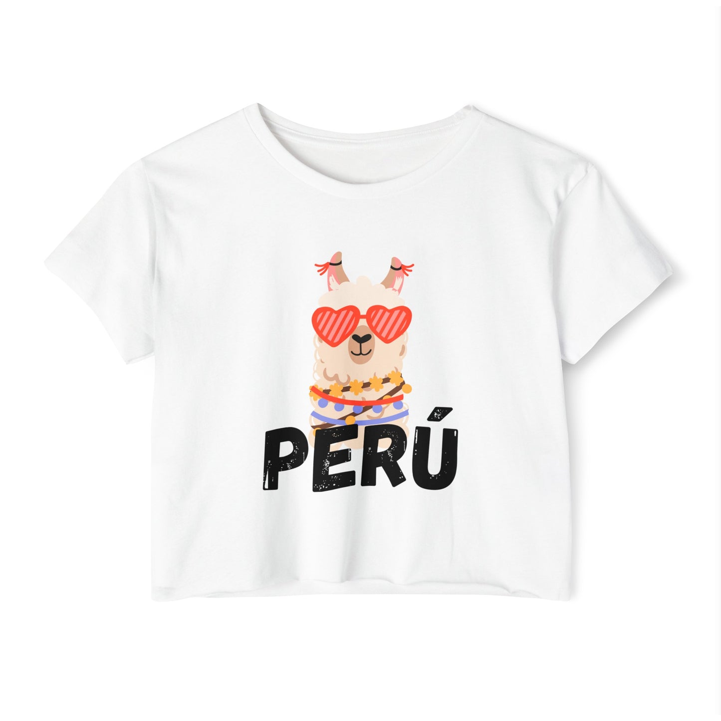 Peruvian Crop Top "Peru Llama Heart"