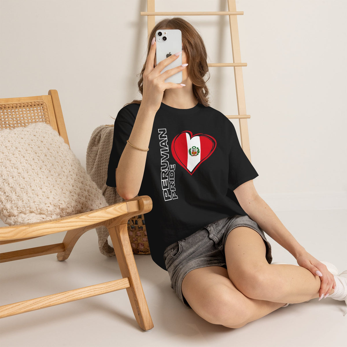 Best Peruvian Pride T-Shirt USA Unisex Flag Heart Tee