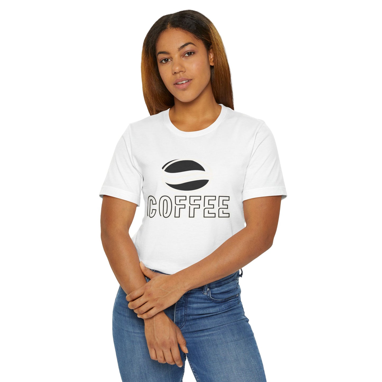 Black Coffee Logo T-Shirt – Minimalist Coffee Bean Graphic Tee for Coffee Lovers (USA Only)