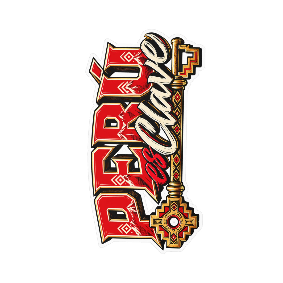Best Perú es Clave Sticker - Gold Key Andean Vinyl Decal