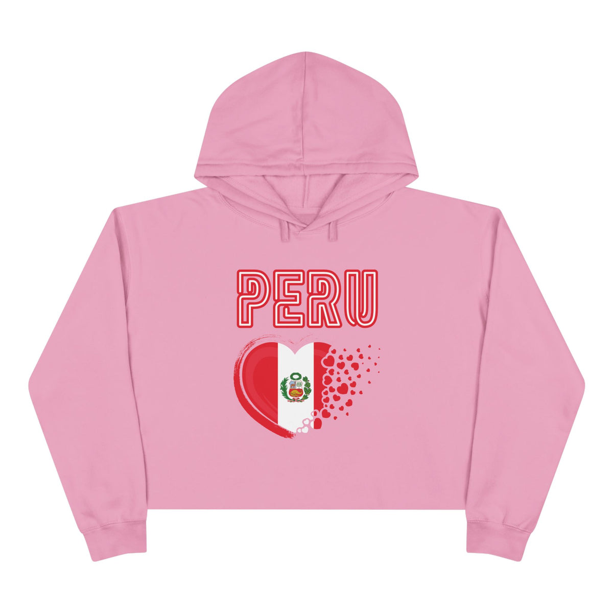 Best Peru Flag Heart Crop Hoodie - Peruvian Love Gift