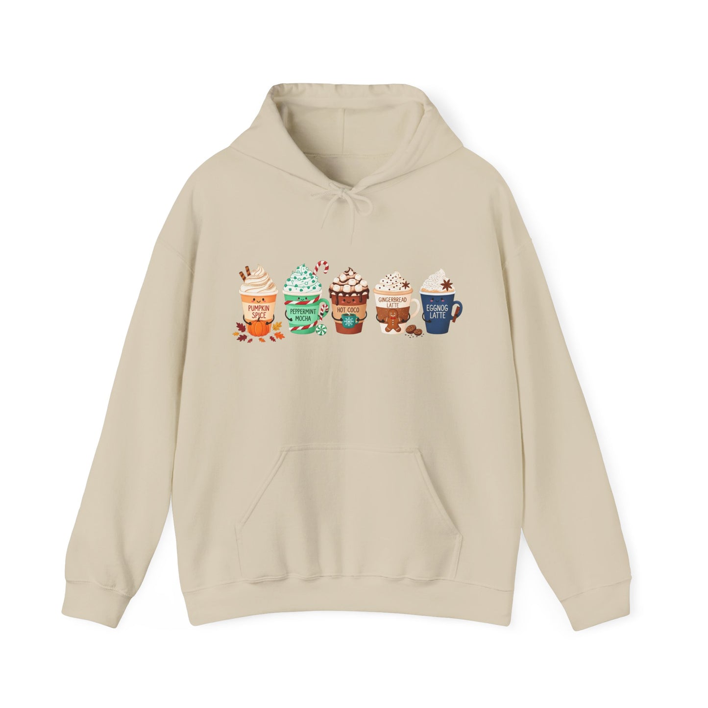 Seasonal Coffee Favorites Hoodie USA 🎃🎄☕ – Unisex Holiday Hoodie for Coffee Lovers