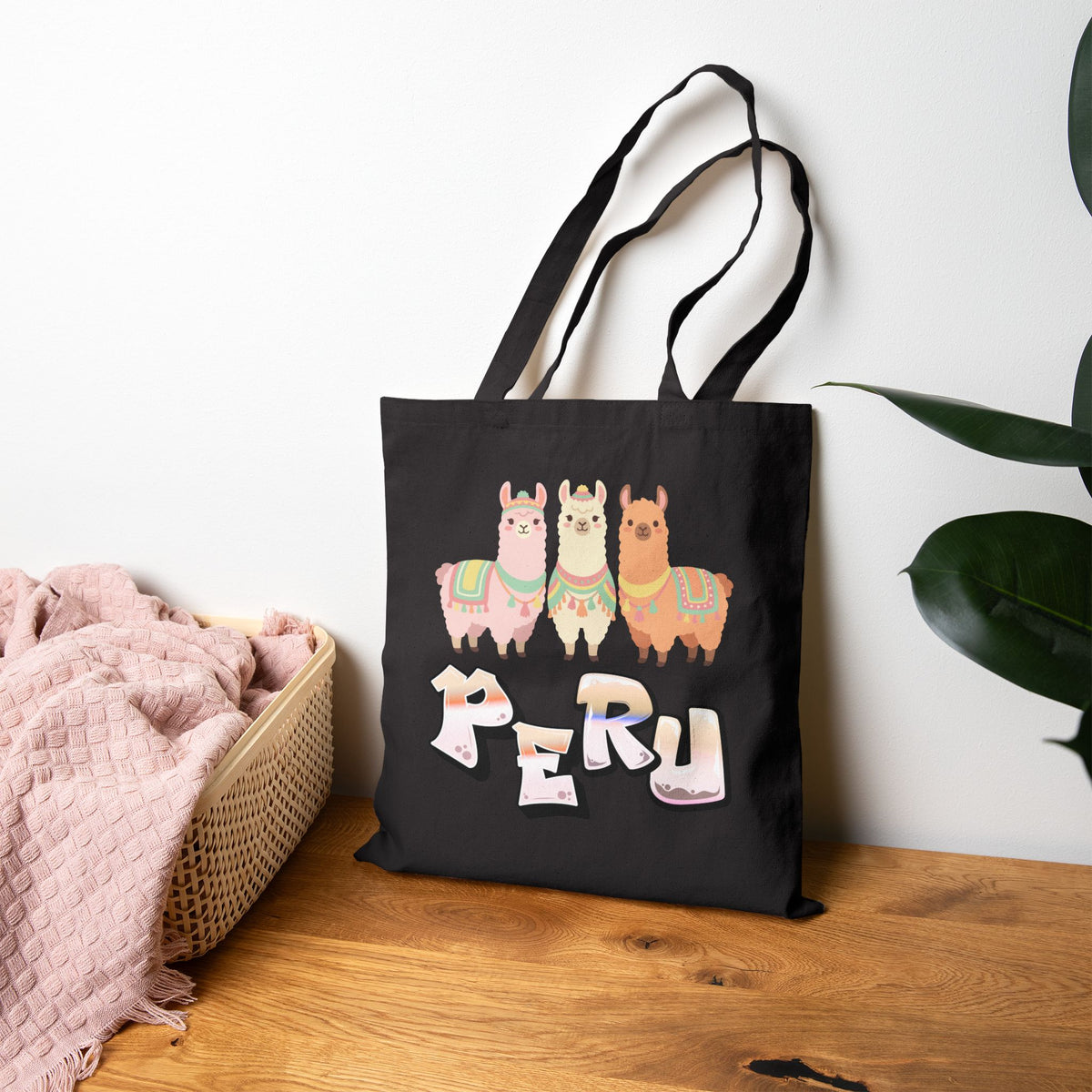 Best Peru Three Llamas Canvas Tote Bag