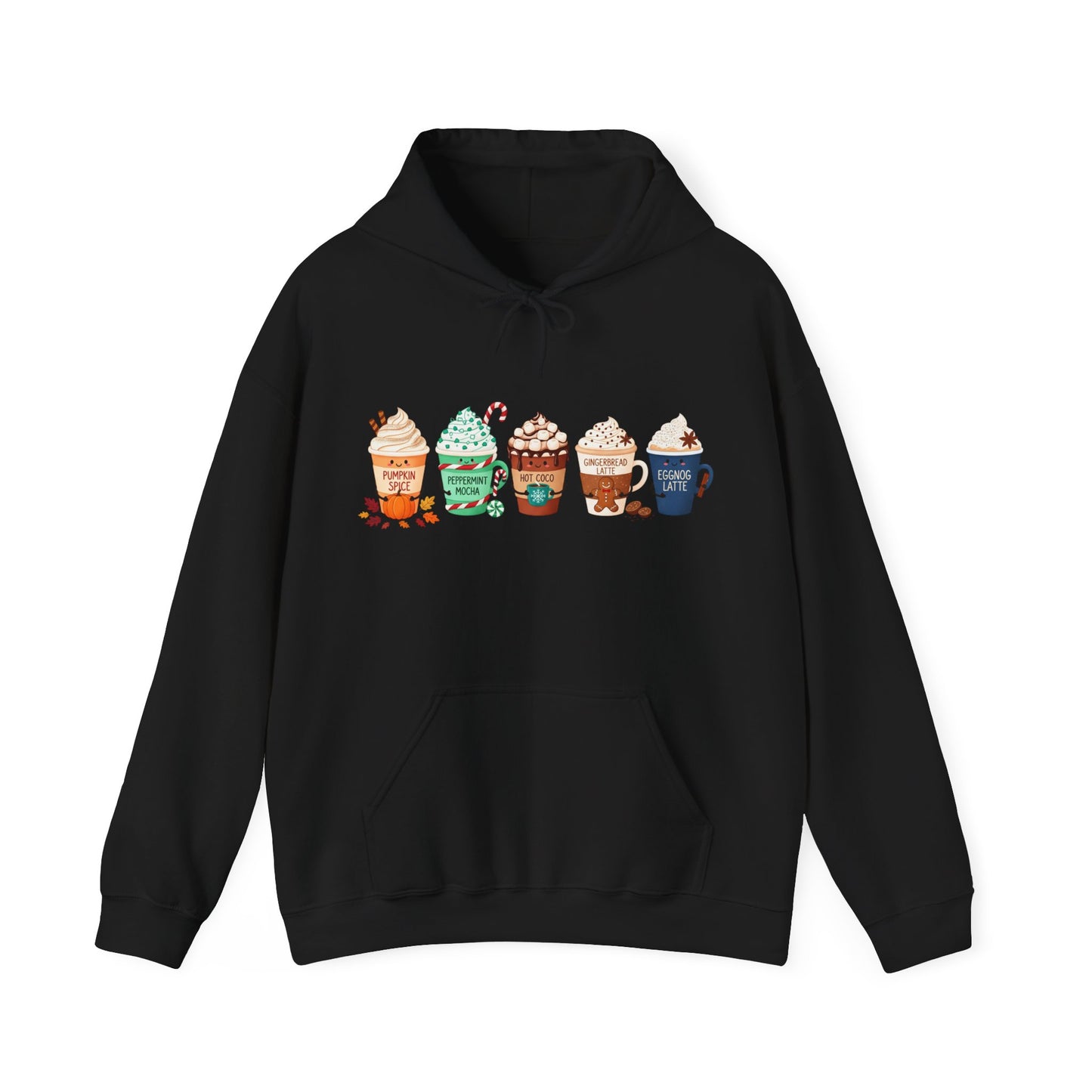 Seasonal Coffee Favorites Hoodie USA 🎃🎄☕ – Unisex Holiday Hoodie for Coffee Lovers