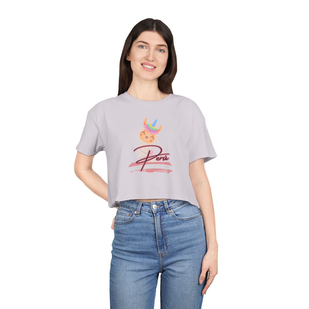 Best Peru Llama Unicorn Crop Top | Peruvian Gift USA