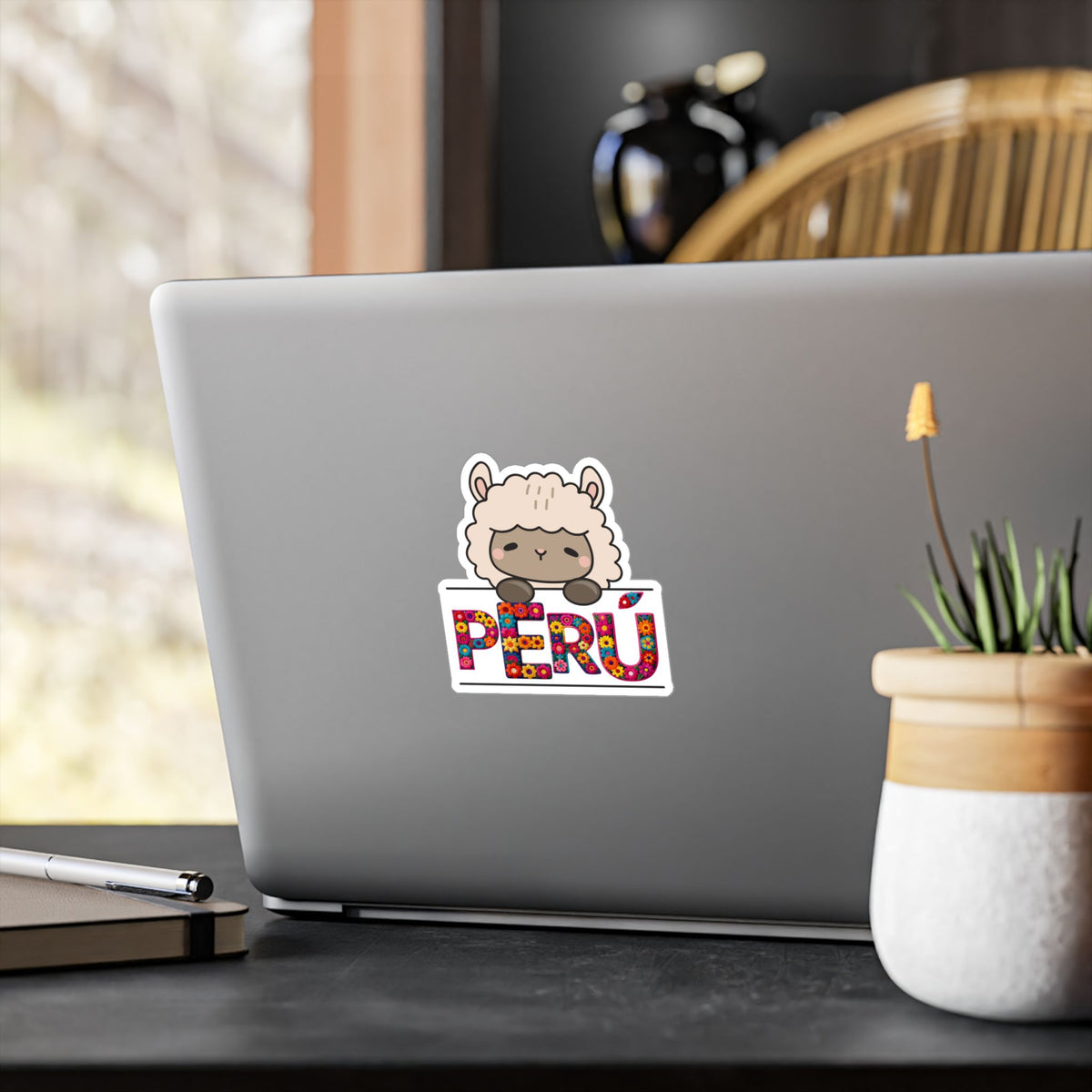 Best Peru Floral Llama Sticker - Vinyl Decal