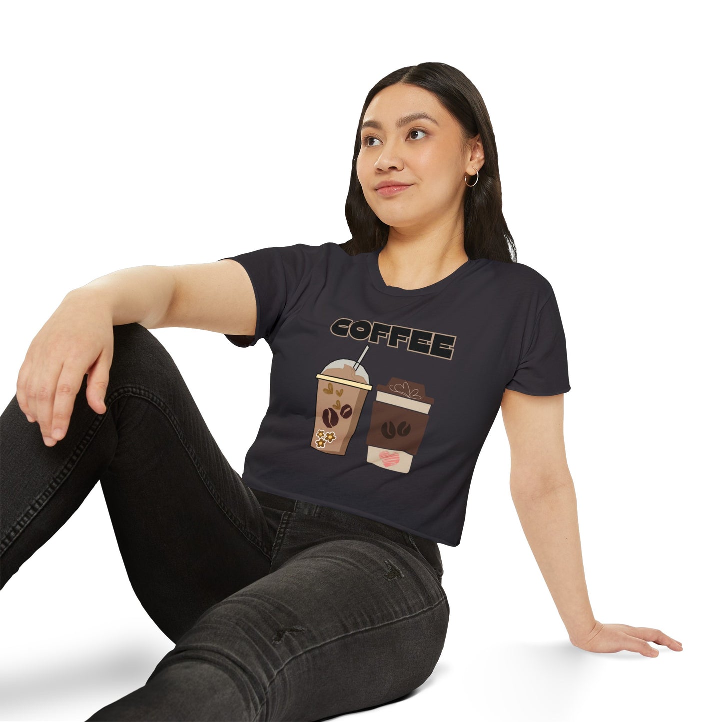 Best Coffee Cropped T-Shirt for Coffee-Loving Girls "Coffee"