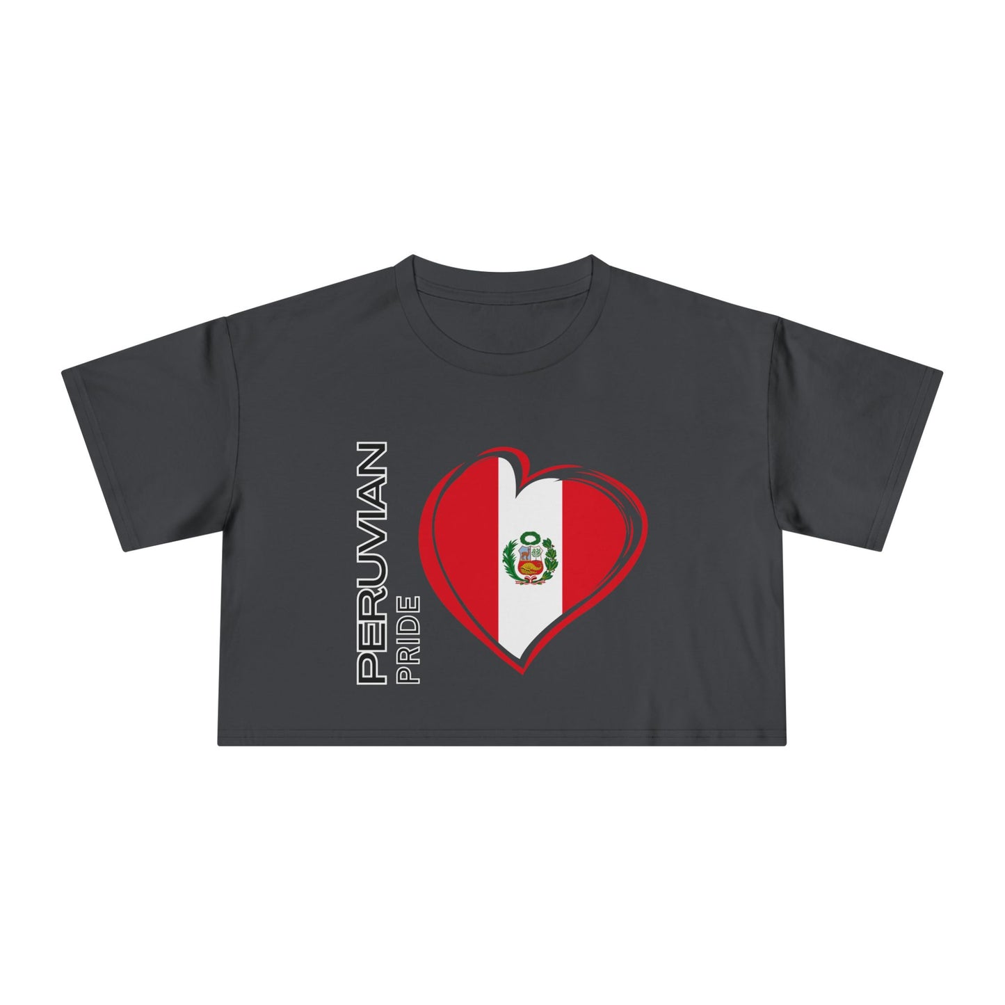 Best Peruvian Pride Crop Top | Peru Flag Heart | Gift USA