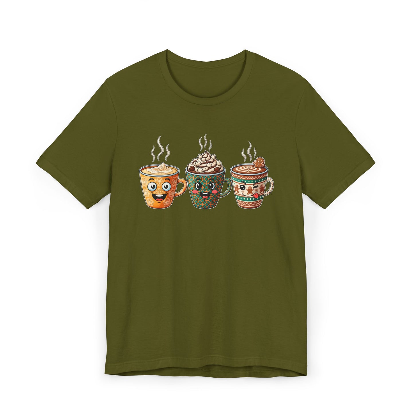 ☕🎄 Holiday Coffee Mugs Unisex T-Shirt USA | Festive Coffee Tee