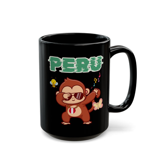 Best Peruvian Coffee Black Mug (11oz, 15oz) "Peru Jungle Party"