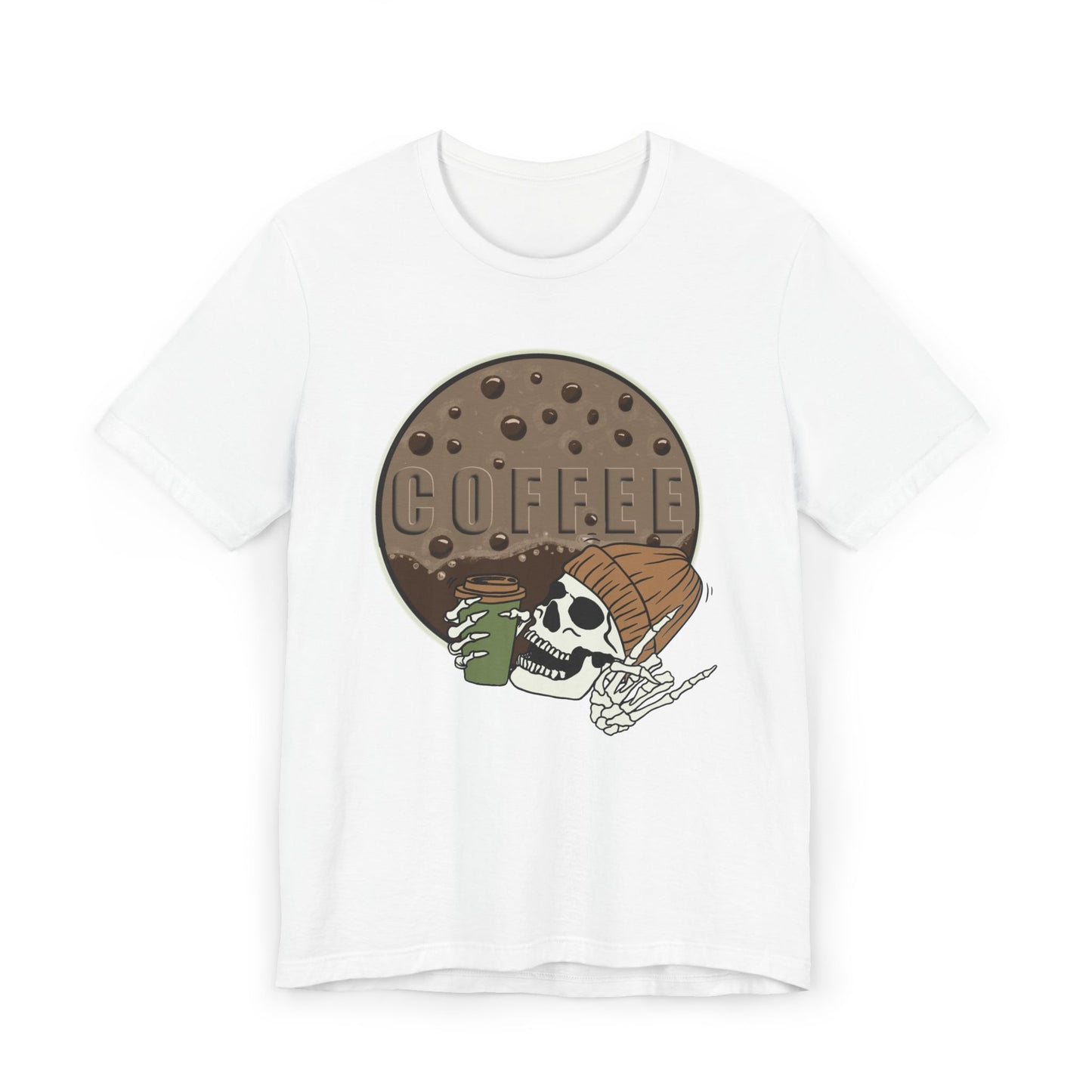 Coffee Skeleton T-Shirt – Cool Skull Graphic Tee for Coffee Lovers (USA Only)