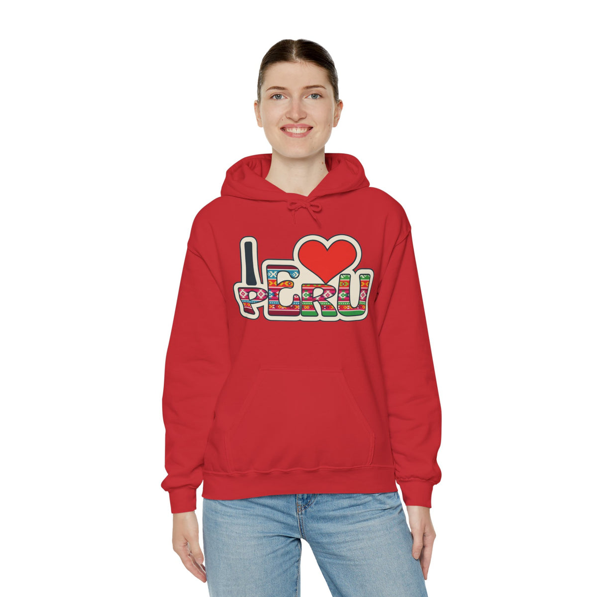 Best I Love Peru Hoodie - Colorful Andean Textile Gift