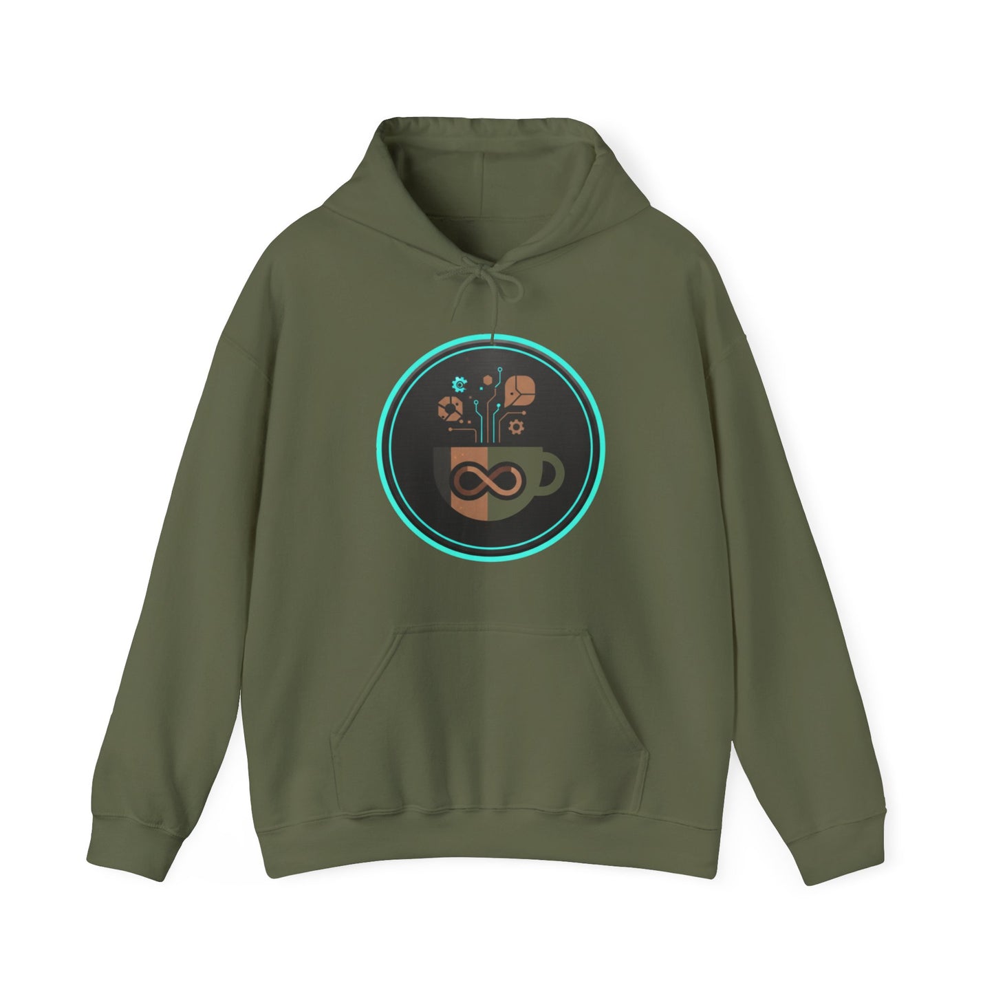 ♾️☕ Infinity Coffee Tech Hoodie USA | Modern Coffee Lovers Hoodie
