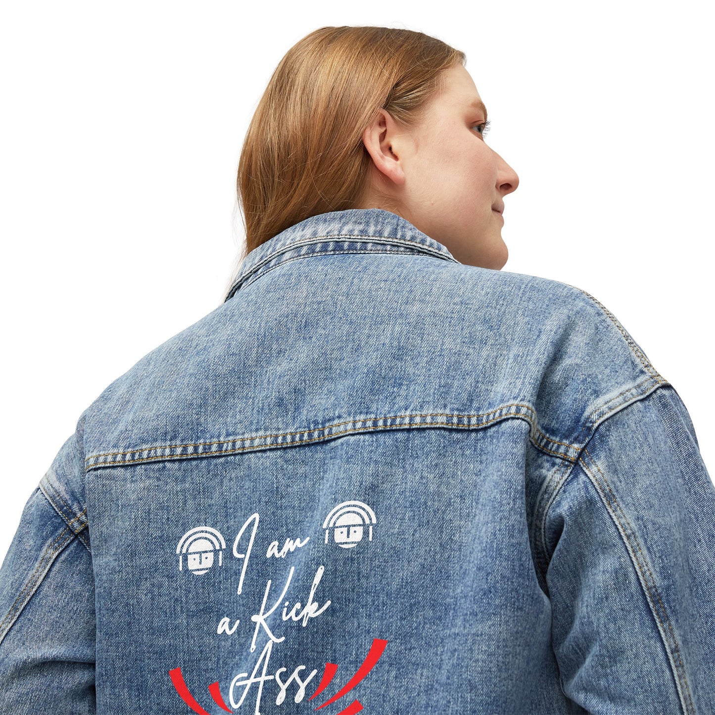 Peruvian Women's Denim Jacket "I'm a Kick ass"