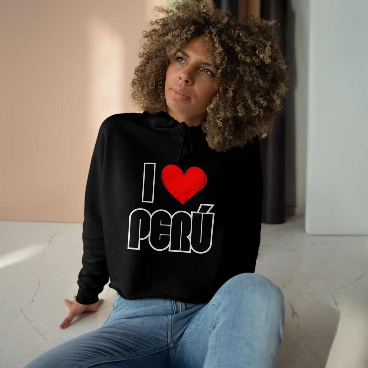 Best I Love Peru Crop Hoodie - Cute Peruvian Pride Gift