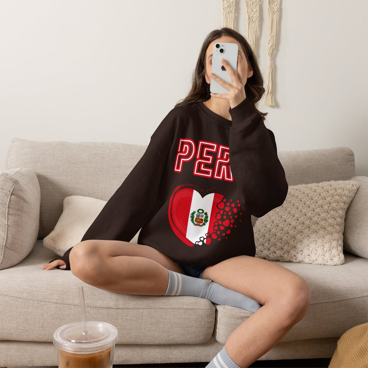 Best Peru Heart Flag Sweatshirt - Crewneck