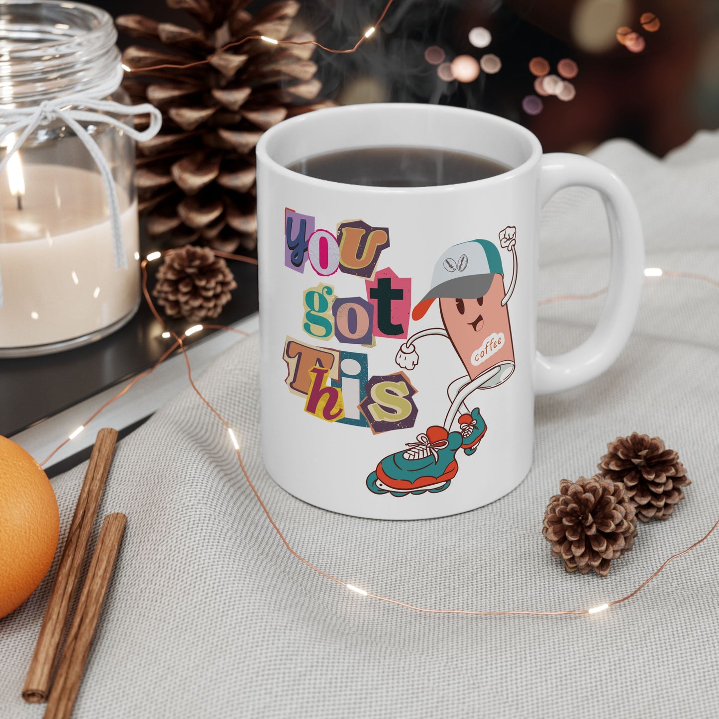 Best White Coffee Mug Cheer in a Cup: 'You Got This' Skating Cup Charm