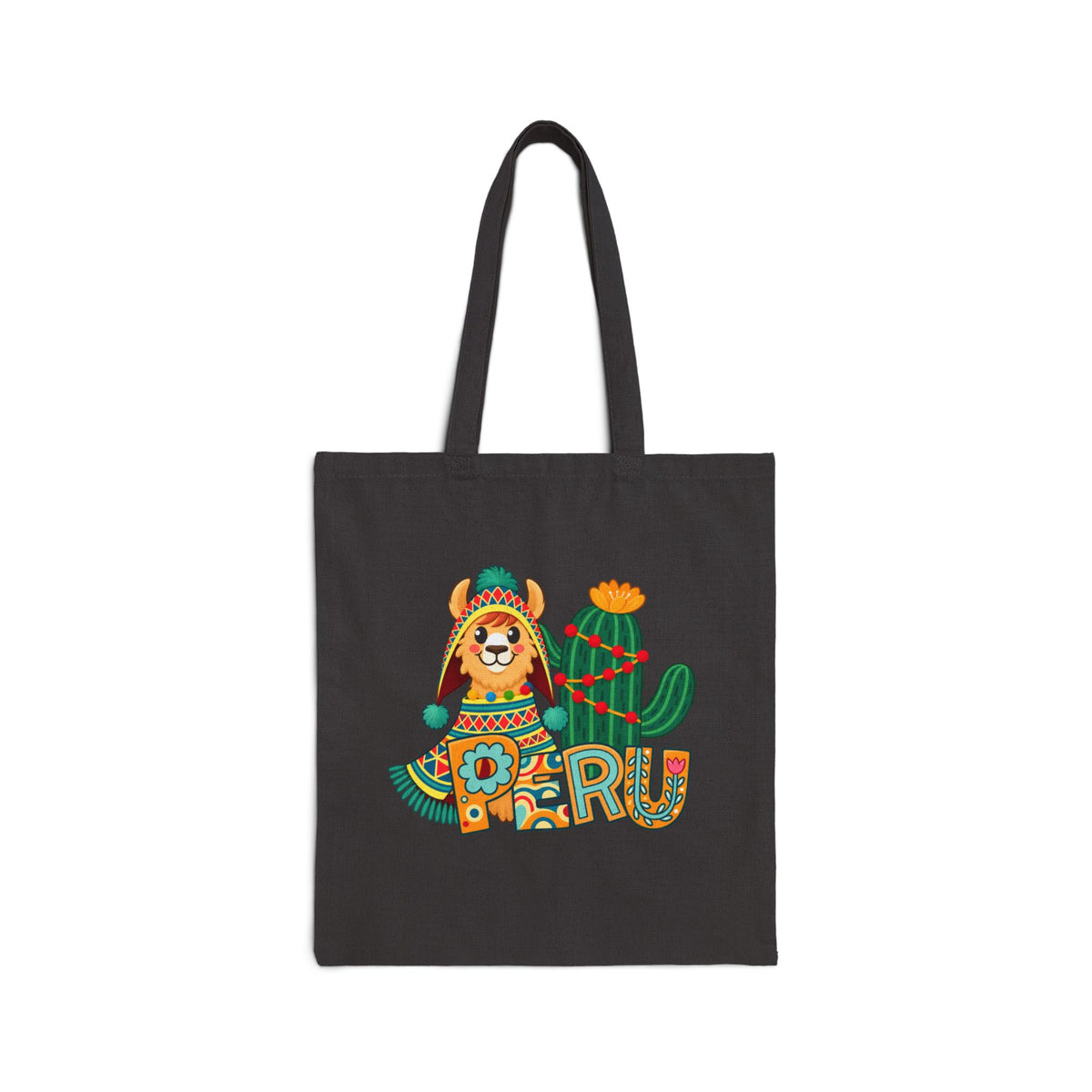 Best Peru Llama Cactus Canvas Tote Bag
