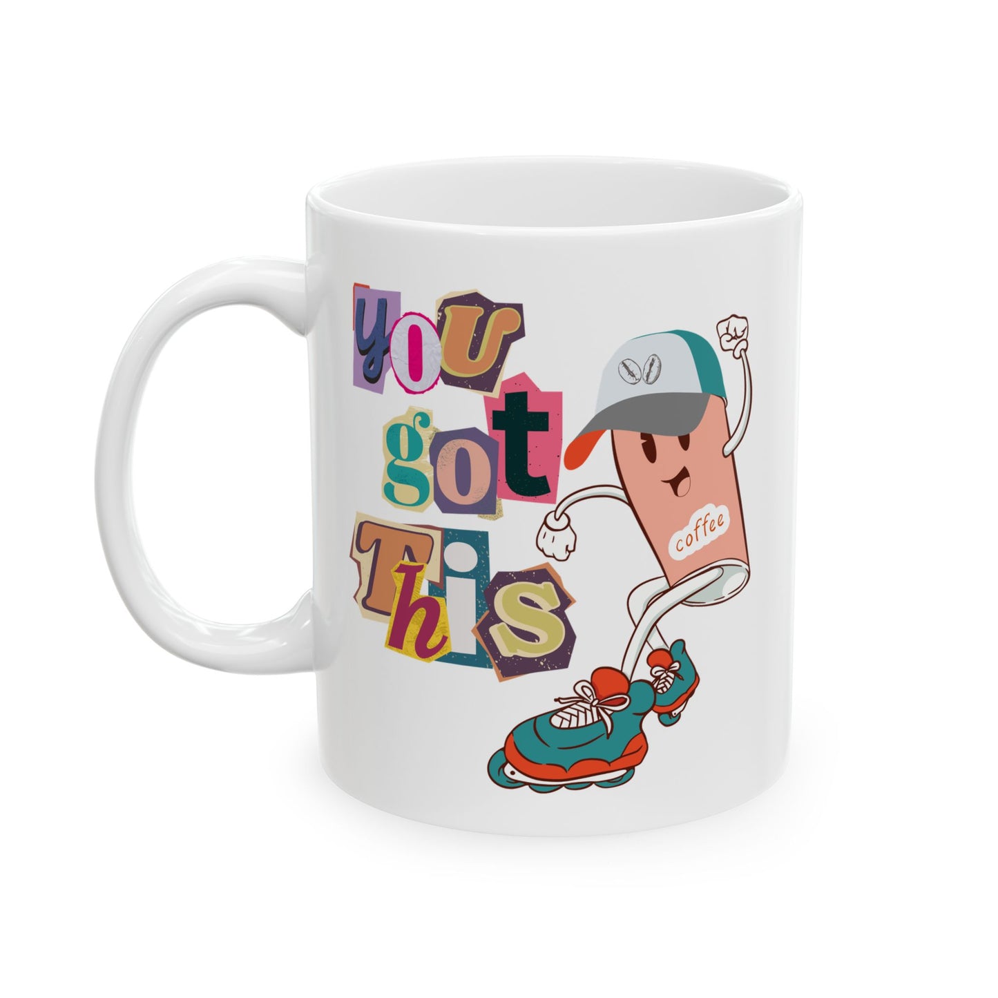 Best White Coffee Mug Cheer in a Cup: 'You Got This' Skating Cup Charm