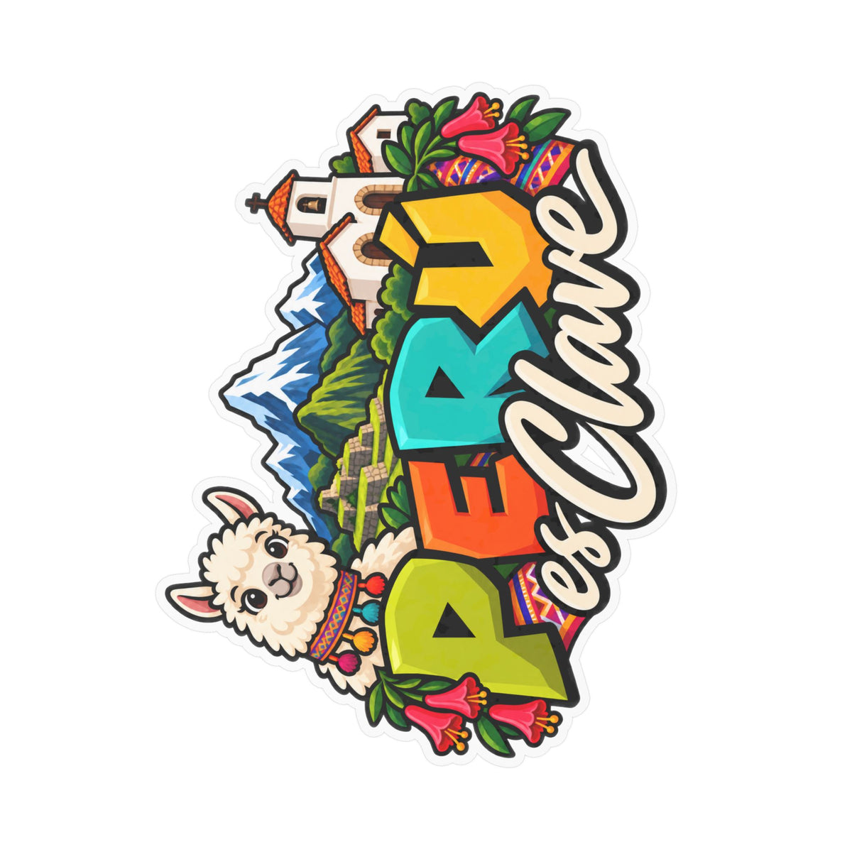 Best Perú es Clave Sticker - Alpaca & Machu Picchu Decal